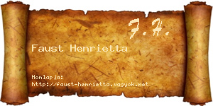 Faust Henrietta névjegykártya